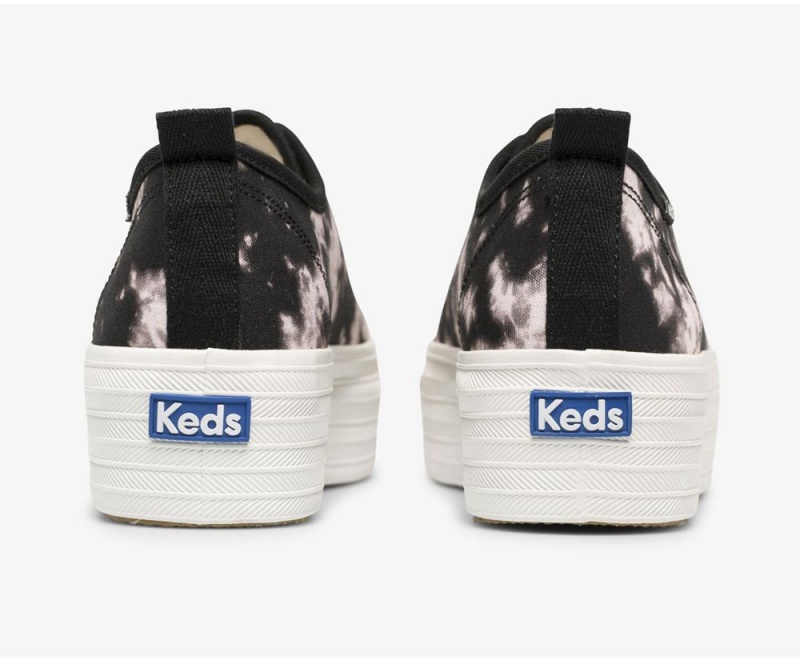 Black / Purple Keds x Organic Cotton Triple Up Tie Dye Sneakers | 0136-NFUEC