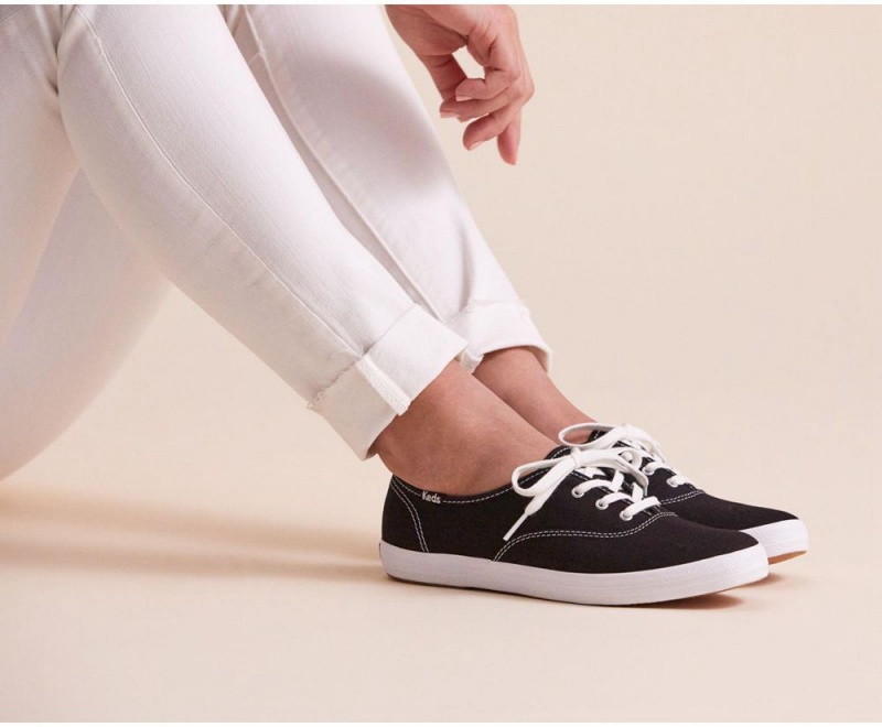 Black / White Keds x Organic Cotton Washable Champion Sneakers | 5682-KYOAL