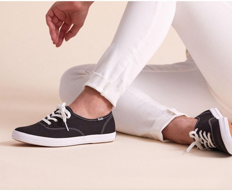 Black / White Keds x Organic Cotton Washable Champion Sneakers | 5682-KYOAL