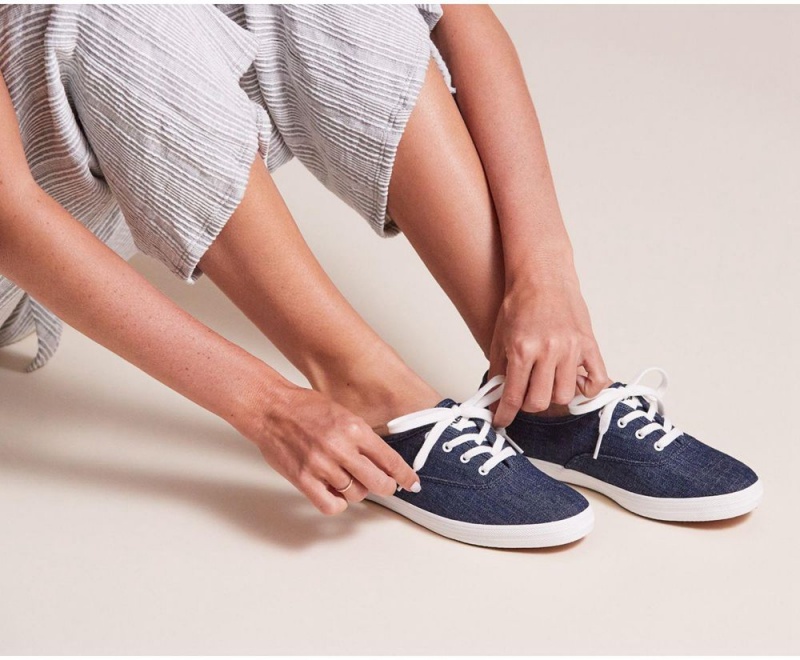 Blue Keds Champion Eco Denim Sneakers | 9103-FMNSA