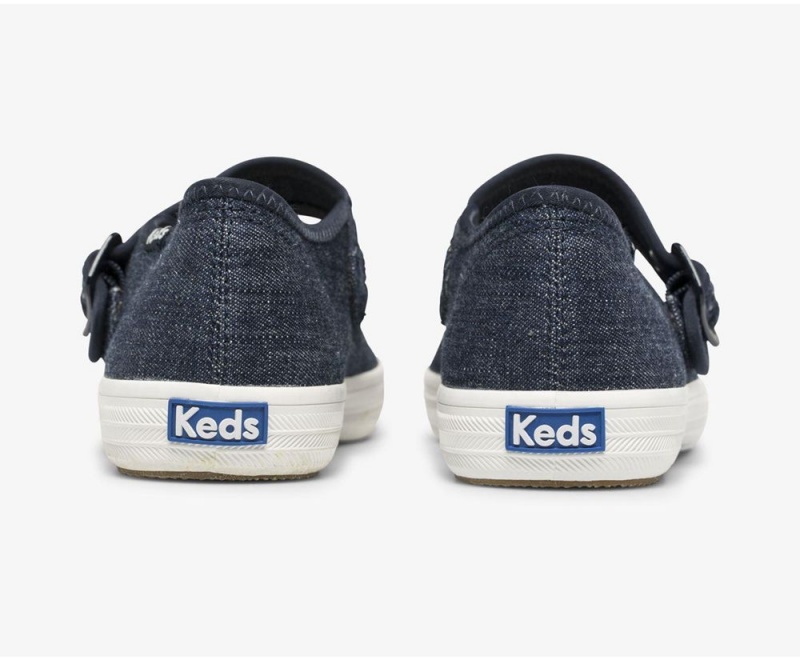 Blue Keds Champion Mary Jane Eco Denim Sneakers | 7593-IEZSQ