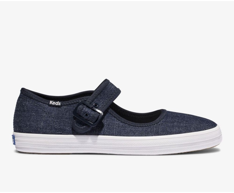 Blue Keds Champion Mary Jane Eco Denim Sneakers | 7593-IEZSQ