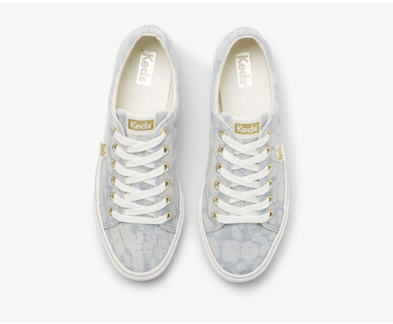 Blue Keds Jump KickChambray Sneakers | 1563-ZVTGF