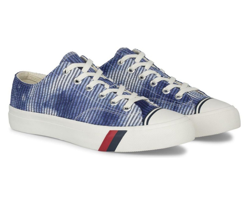 Blue Keds Royal Lo Tie Dye Seersucker Sneakers | 9745-XHWTS