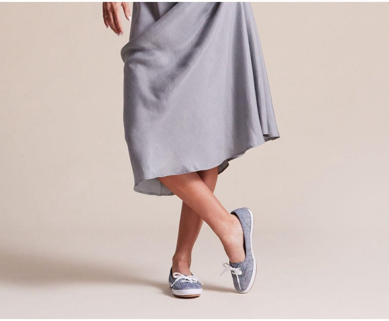 Blue Keds Teacup Chambray Slip On | 1702-NUVQF