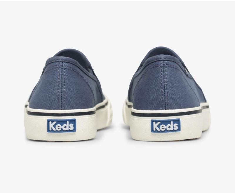 Blue Keds Washable Double Decker Canvas Vintage Slip On | 8923-ALEUM