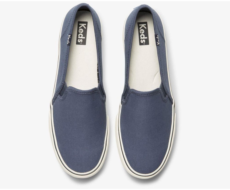 Blue Keds Washable Double Decker Canvas Vintage Slip On | 8923-ALEUM