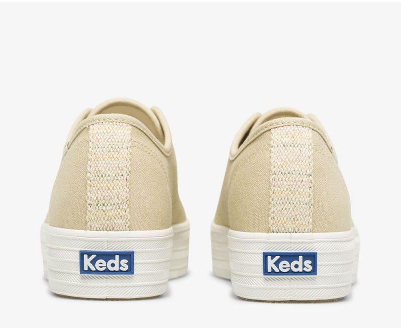 Gold Keds Triple Kick Metallic Canvas Sneakers | 3690-JUQRZ