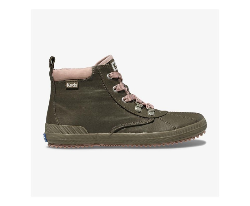 Green Keds Cyber Scout Coated Canvas Boots | 9143-QMWOJ