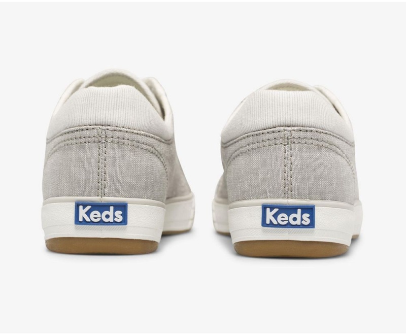 Grey Keds Center II Chambray Stripe Sneakers | 4756-NQCIU