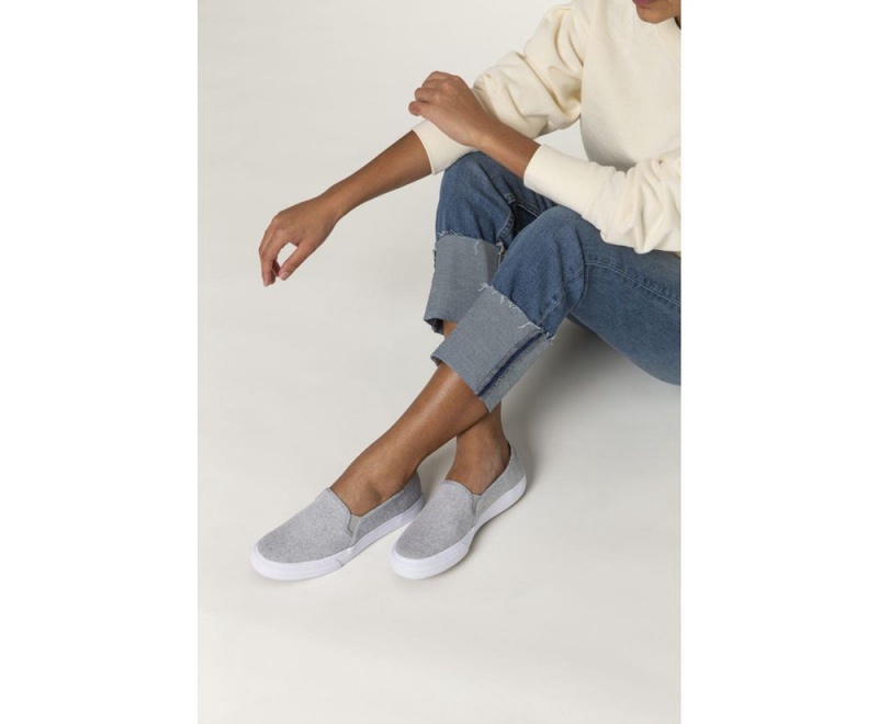 Grey Keds Double Decker Heathered Woven Slip On | 1652-UVOPA