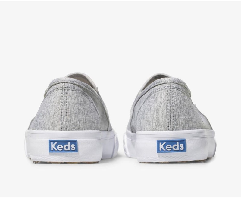 Grey Keds Double Decker Heathered Woven Slip On | 1652-UVOPA