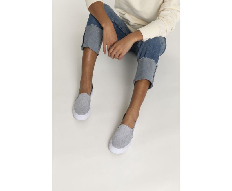 Grey Keds Double Decker Heathered Woven Slip On | 1652-UVOPA