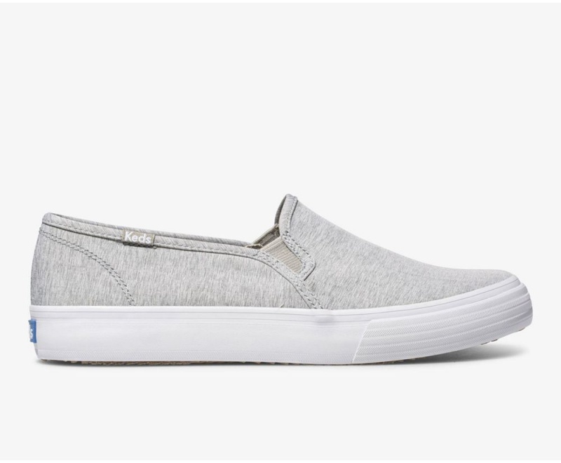 Grey Keds Double Decker Heathered Woven Slip On | 1652-UVOPA