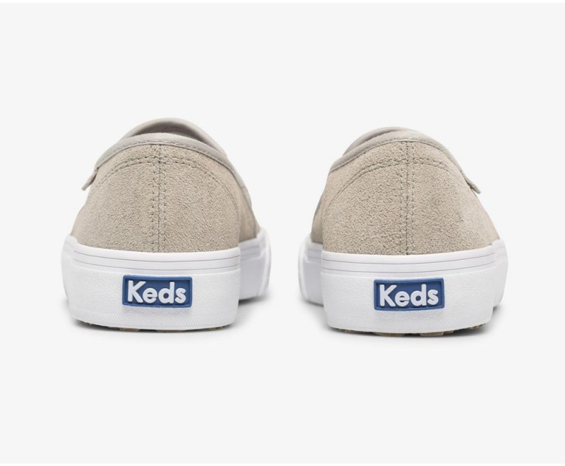 Grey Keds Double Decker Suede Slip On | 2390-WAMZU