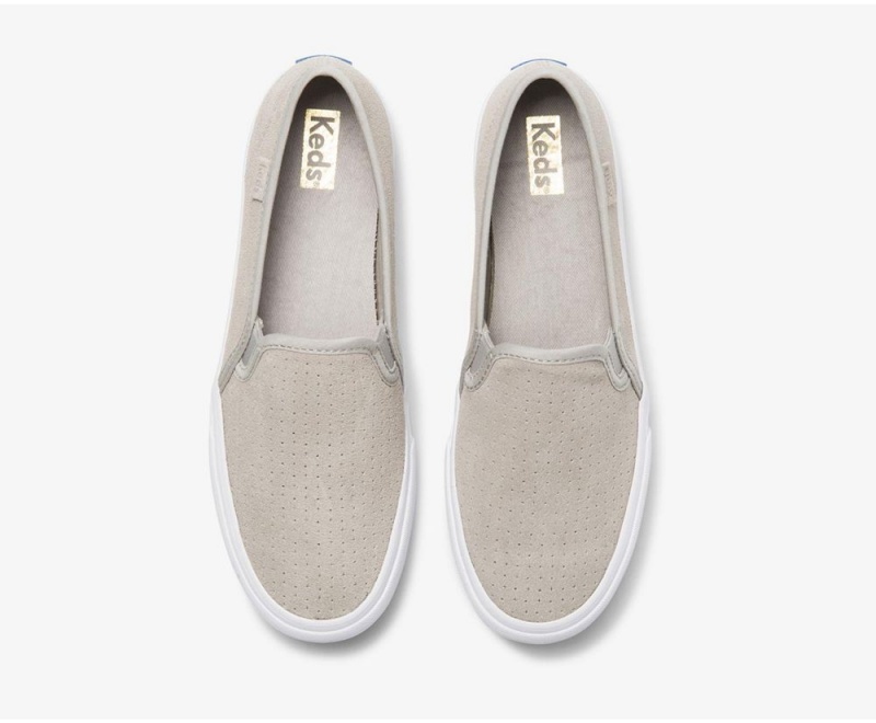 Grey Keds Double Decker Suede Slip On | 2390-WAMZU