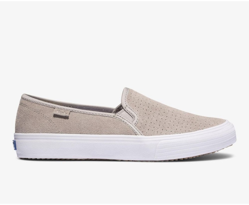 Grey Keds Double Decker Suede Slip On | 2390-WAMZU