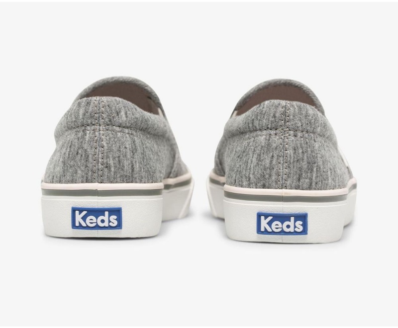 Grey Keds Jump Kick Slip Jersey Slip On | 8910-VHZAC