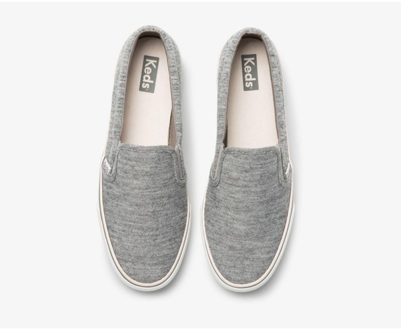 Grey Keds Jump Kick Slip Jersey Slip On | 8910-VHZAC