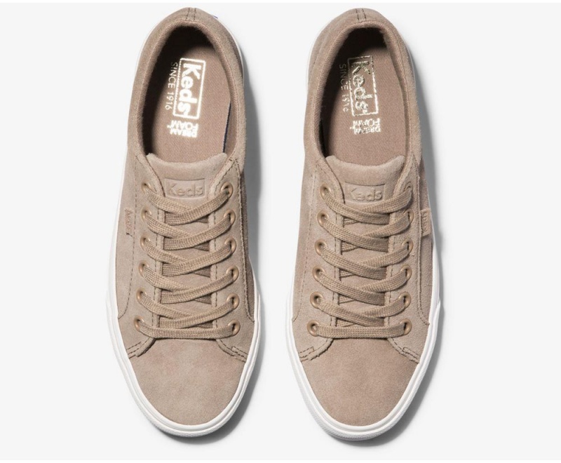 Grey Keds Jump Kick Suede Sneakers | 2073-DGWUH