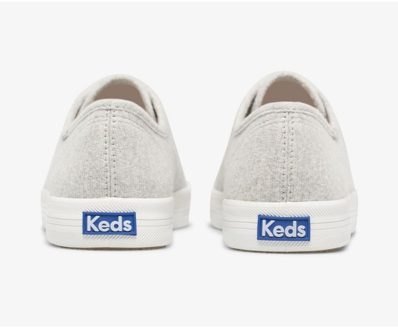 Grey Keds Kickstart Stripey Jersey Sneakers | 1647-WXEVN