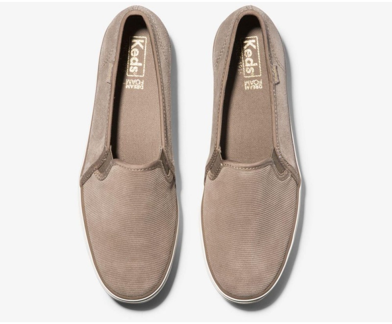 Grey Keds Triple Decker Suede Slip On | 1507-UQXPO