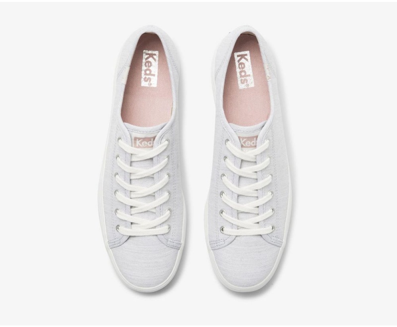 Grey Keds Triple Kick Chambray Sneakers | 2945-TZOFS