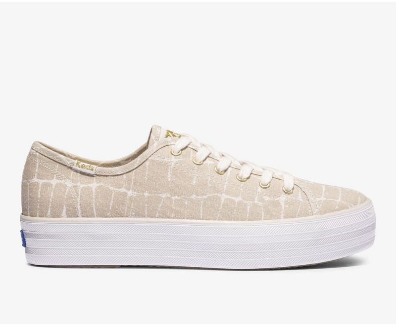 Grey Keds x Organic Cotton Triple Kick Croc Sneakers | 6259-ESQDT