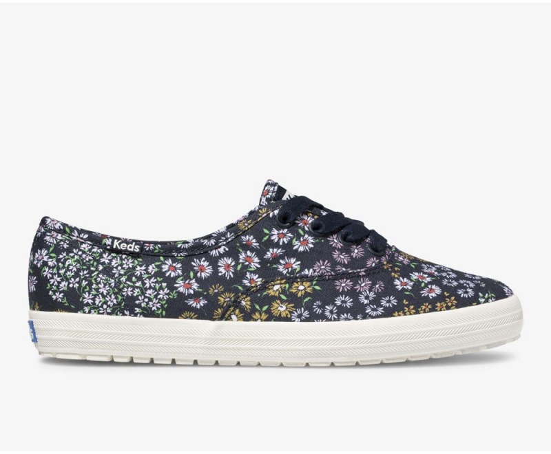 Navy Keds Champion TRX Floral Sneakers | 8140-VZHNQ