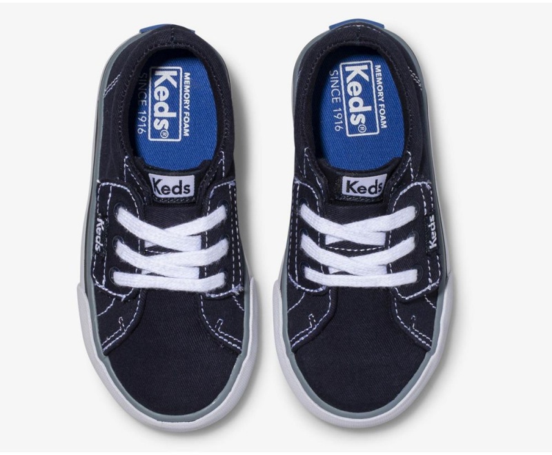 Navy Keds Jump Kick Jr. Canvas Sneakers | 3825-VBYID