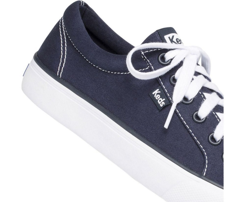 Navy Keds Jump Kick Twill Sneakers | 0928-KAQYE