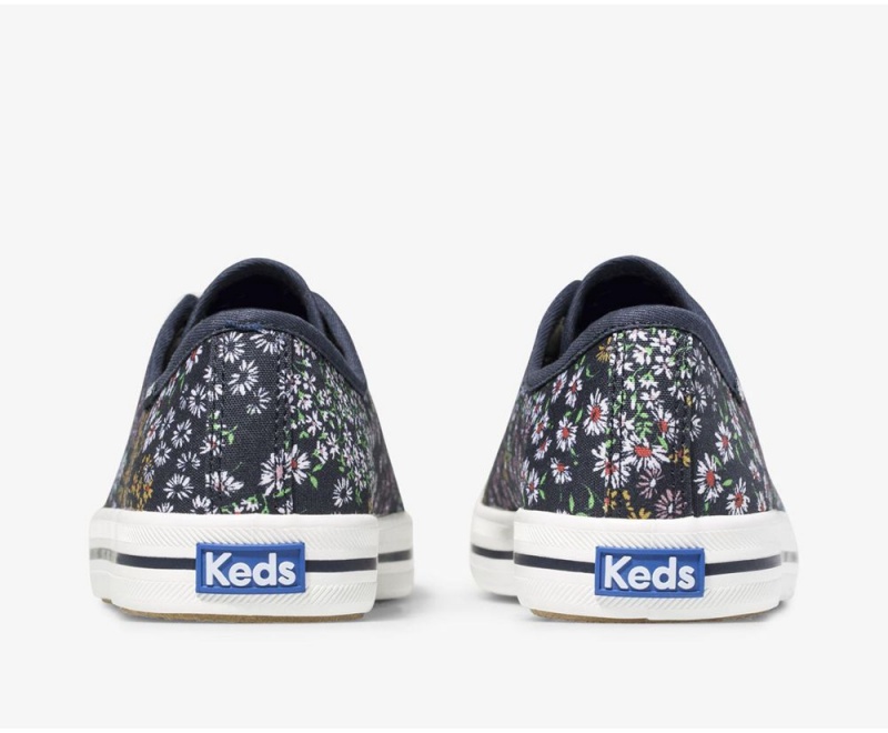 Navy Keds Kickstart Floral Sneakers | 9582-GZDEP