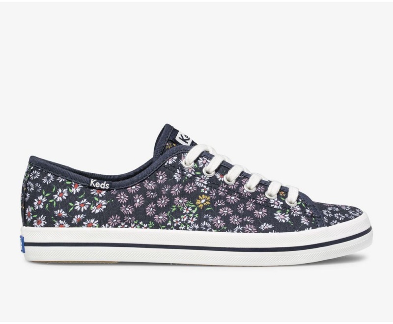 Navy Keds Kickstart Floral Sneakers | 9582-GZDEP