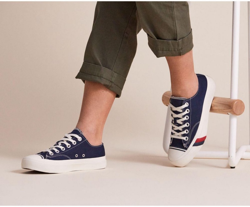 Navy Keds Royal Lo Sneakers | 5312-GJCND