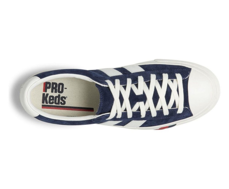 Navy Keds Royal Plus Suede Sneakers | 7158-NSFKH