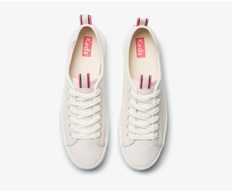 Pink Keds Kickstart Canvas Piping Sneakers | 1425-QRUGN