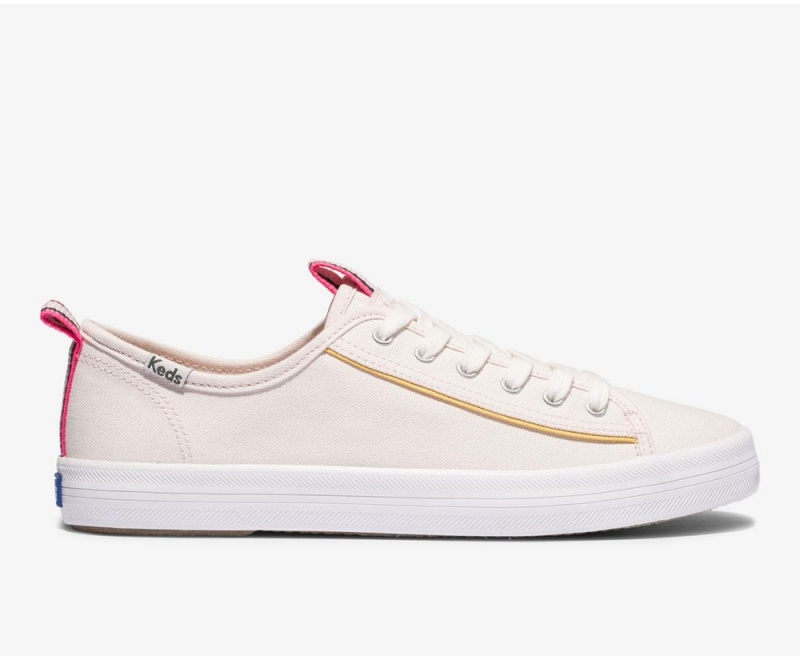 Pink Keds Kickstart Canvas Piping Sneakers | 1425-QRUGN