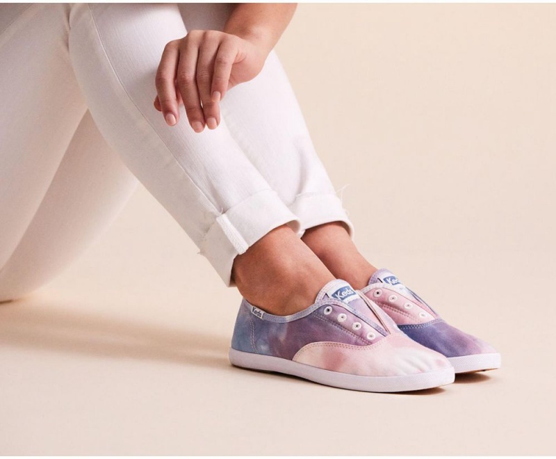 Pink / Blue Keds x Organic Cotton Chillax Washable Tie Dye Slip On | 2910-YHQZL