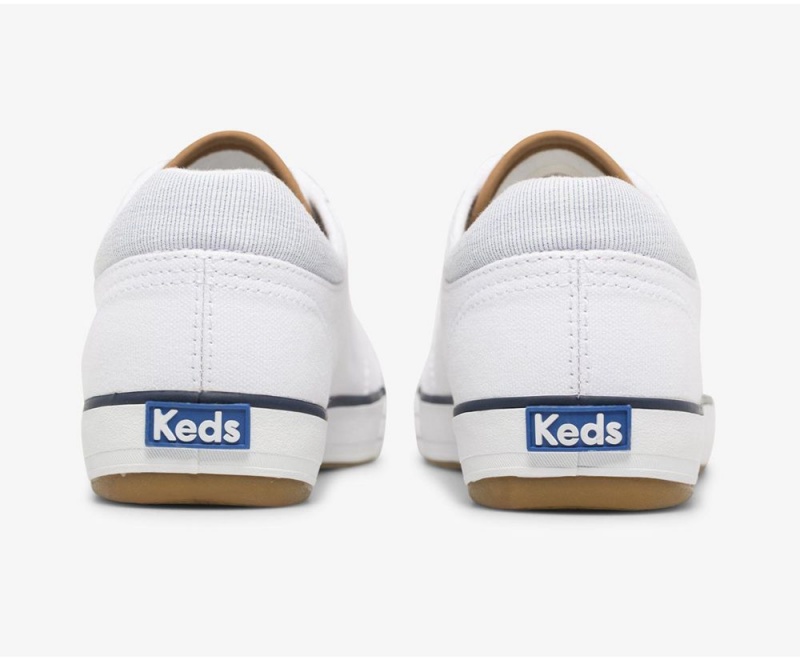 White Keds Center II Canvas Stripe Sneakers | 2769-MWAYX