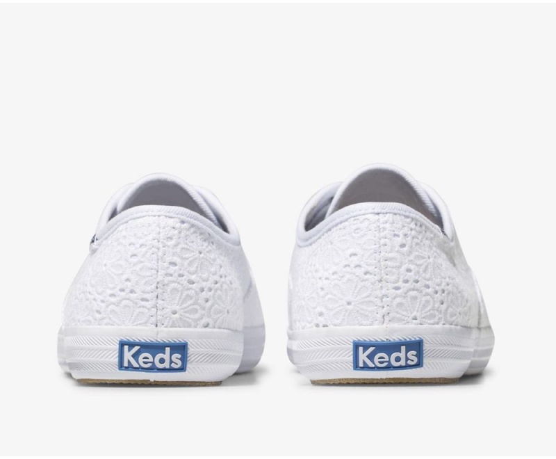 White Keds Champion Daisy Eyelet Sneakers | 5796-WXNIJ