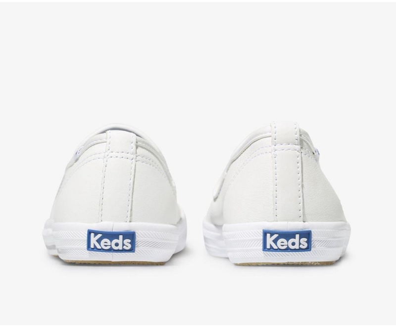 White Keds Champion Leather Slip On | 9154-BFMUN