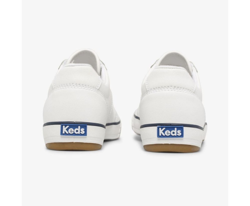 White Keds Courty II Leather Sneakers | 4132-POIQT