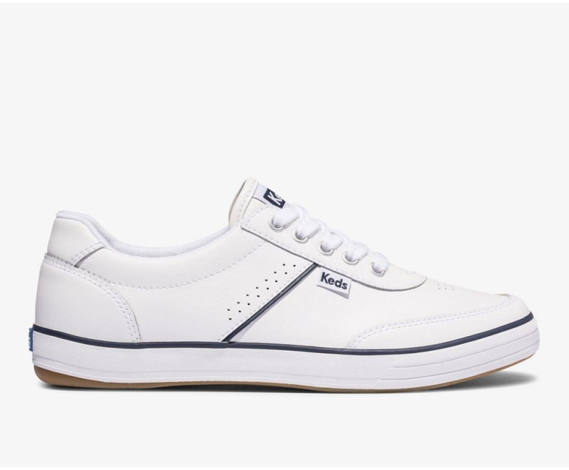 White Keds Courty II Leather Sneakers | 4132-POIQT