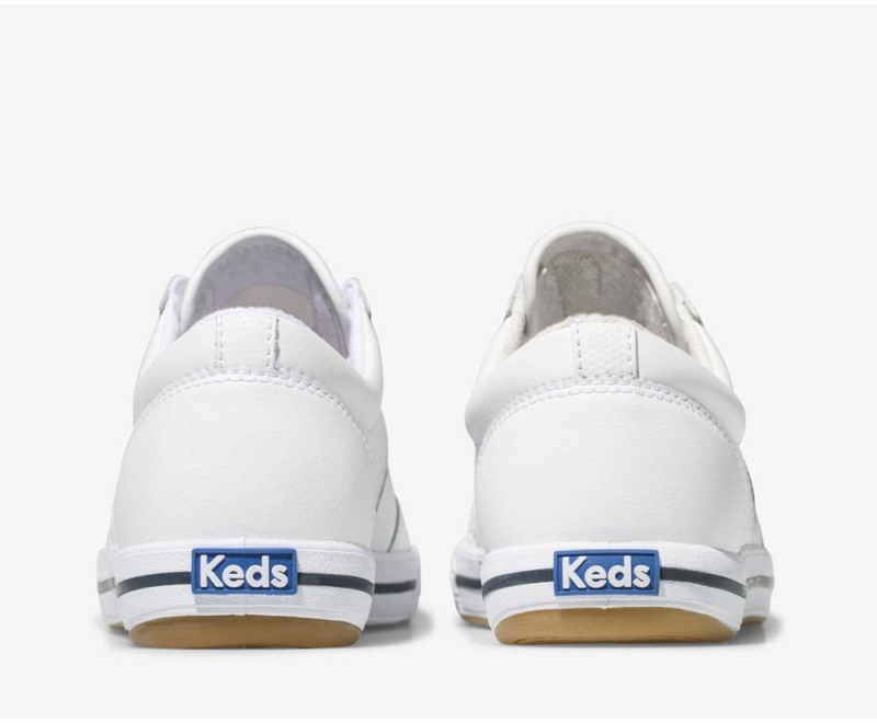 White Keds Courty Leather Sneakers | 4831-TFCVW