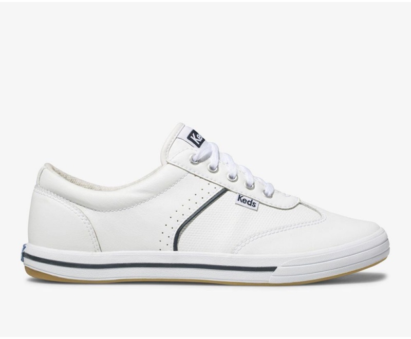 White Keds Courty Leather Sneakers | 4831-TFCVW