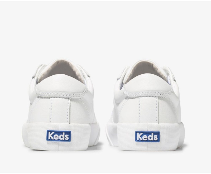 White Keds Crew Kick 75 Leather Sneakers | 4376-ADHGC