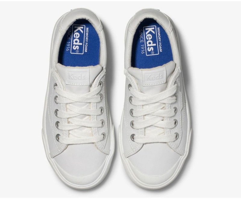 White Keds Crew Kick 75 Leather Sneakers | 3012-JISKO