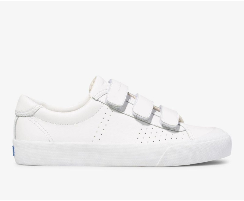 White Keds Crew Kick 75 V Leather Slip On | 6274-QZPXB