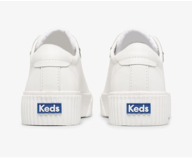 White Keds Crew Kick Alto Leather Sneakers | 4537-OPJYV