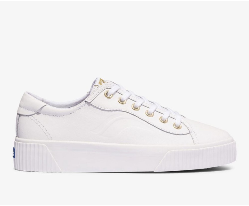 White Keds Crew Kick Alto Leather Sneakers | 4537-OPJYV